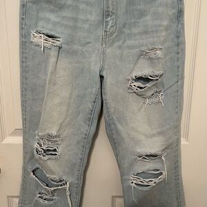 Distressed Light Blue Boyfriend Jeans